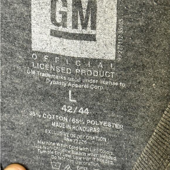 GM Mens Gray Short Sleeve Crew Neck Chevrolet T-shirt Size Large - Picture 4 of 6